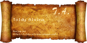 Toldy Alvina névjegykártya